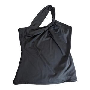 Abercrombie & Fitch Stretchy Seamless One-Shoulder Twist Top Women's M Black NWT